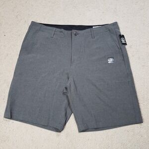 NWT Volcom Kerosene Shorts Men's 38 Gray Surf & Turf 4 Way Stretch Hybrid Casual